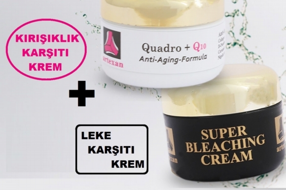 İKİLİ SET- Süper Beyazlatıcı ve Leke Kremi / SUPER BLEACHING CREAM EXTRA 50 ml/1,7 Fl. Oz  ve  Quadro Q10 Kırışıklık Karşıtı Krem / QUADRO Q10 ANTI AGING CREAM, 50 ml/1,7 oz No. 5450