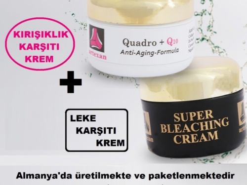 İKİLİ SET- Süper Beyazlatıcı ve Leke Kremi / SUPER BLEACHING CREAM EXTRA 50 ml/1,7 Fl. Oz  ve  Quadro Q10 Kırışıklık Karşıtı Krem / QUADRO Q10 ANTI AGING CREAM, 50 ml/1,7 oz No. 5450